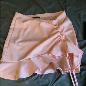 Pink ruffled skirt